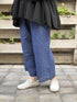 NMDS26255 80s VOILE SMALL GENTIANA BLOCK PRINT EASY PANTS