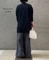 CNMDS2501 12GG LINEN PLAIN V-NECK CARDIGAN WITH SLIT