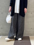 NMDS26285 80s POWER LOOM LINEN CHECK WIDE PANTS