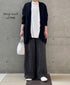 CNMDS2501 12GG LINEN PLAIN V-NECK CARDIGAN WITH SLIT