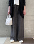 NMDS26285 80s POWER LOOM LINEN CHECK WIDE PANTS