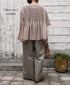 NMDS26501D 80s ORGANIC DOBIE CHECK OVERDYE CREW-NECK BUTTON SHIRT WITH PINTUCK