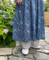 NSL26063 80s VOILE LEAF & FLOWER PRINT REGULAR COLLAR S/SL DRESS