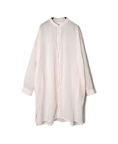 INAM2503G3D 30s GAUZE OVERDYE UTILITY BANDED COLLAR LONG SHIRT