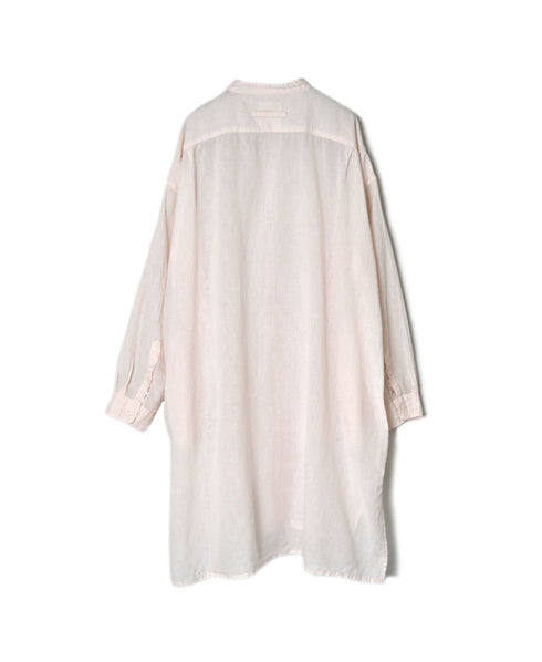 INAM2503G3D 30s GAUZE OVERDYE UTILITY BANDED COLLAR LONG SHIRT