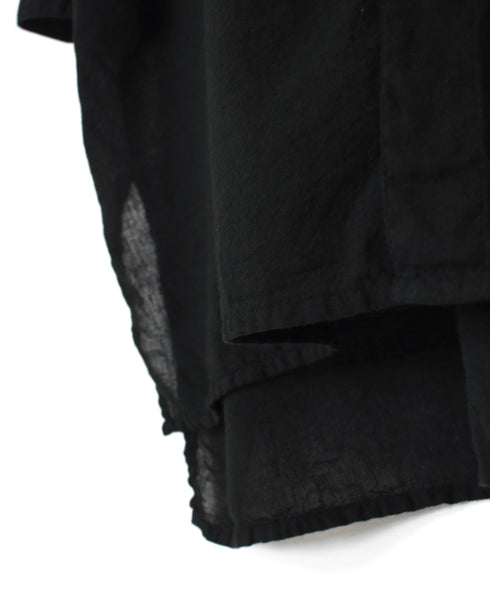 INAM2503G3D 30s GAUZE OVERDYE UTILITY BANDED COLLAR LONG SHIRT
