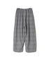 INAM2505C SEERSUCKER GINGHAM CHECK WASH GATHERED EASY PANTS WITH LINING