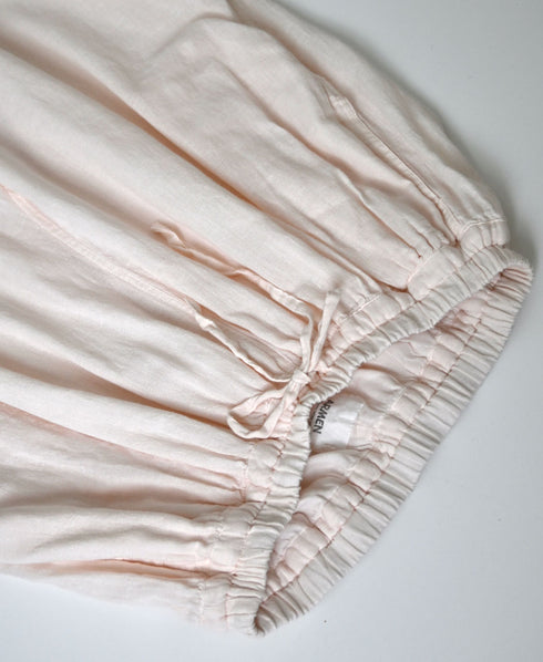 INAM2505G3D 30s GAUZE OVERDYE GATHERED EASY PANTS WITH LINING