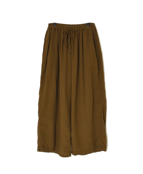INAM2505G3D 30s GAUZE OVERDYE GATHERED EASY PANTS WITH LINING