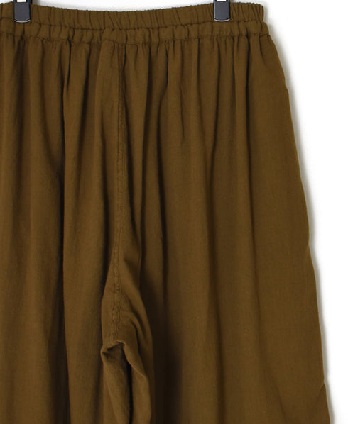 INAM2505G3D 30s GAUZE OVERDYE GATHERED EASY PANTS WITH LINING