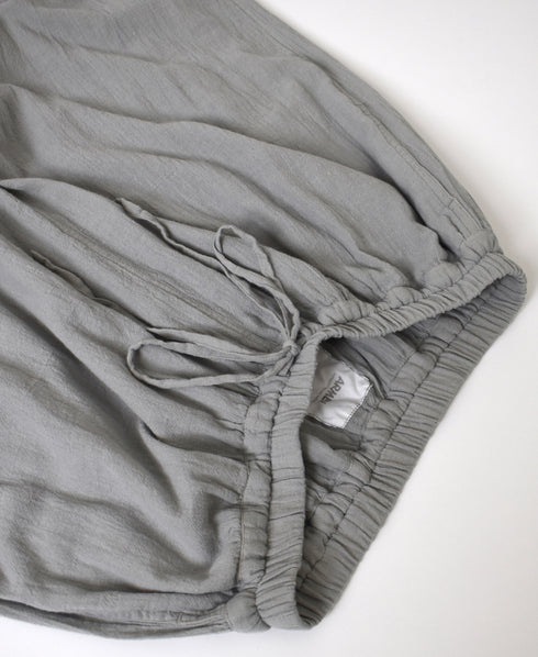 INAM2505G3D 30s GAUZE OVERDYE GATHERED EASY PANTS WITH LINING