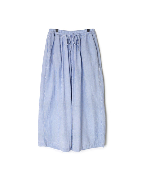 INAM2505S SEERSUCKER STRIPE WASH GATHERED EASY PANTS WITH LINING