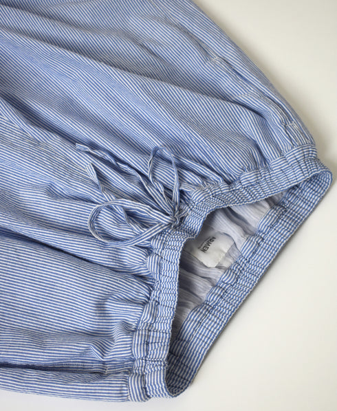 INAM2505S SEERSUCKER STRIPE WASH GATHERED EASY PANTS WITH LINING
