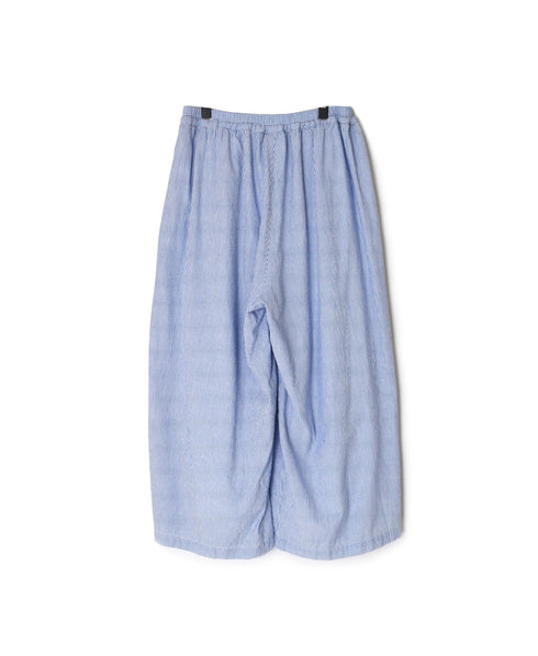 INAM2505S SEERSUCKER STRIPE WASH GATHERED EASY PANTS WITH LINING