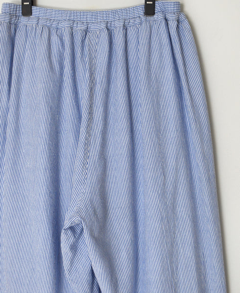 INAM2505S SEERSUCKER STRIPE WASH GATHERED EASY PANTS WITH LINING