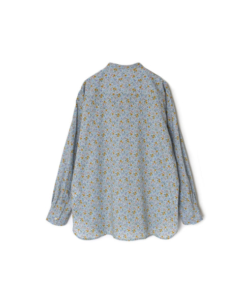 INAM2511FD COTTON FLOWER PRINT UTILITY BANDED COLLAR SHIRT