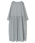 INAM2514FD COTTON FLOWER PRINT BOAT NECK L/SL ONE-PIECE