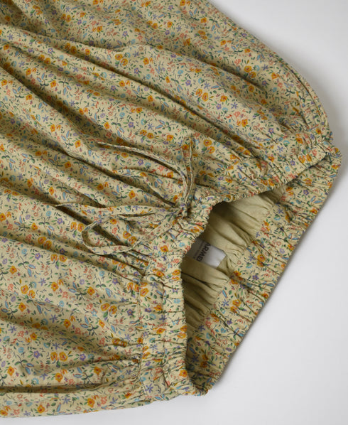 INAM2515FD COTTON FLOWER PRINT GATHERED EASY SKIRT WITH LINING