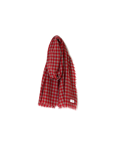 INAM2571 WOOL GINAGHAM CHECK STOLE 70x190cm