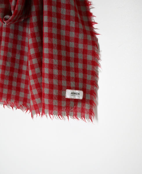 INAM2571 WOOL GINAGHAM CHECK STOLE 70x190cm