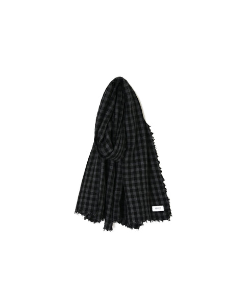 INAM2571 WOOL GINAGHAM CHECK STOLE 70x190cm