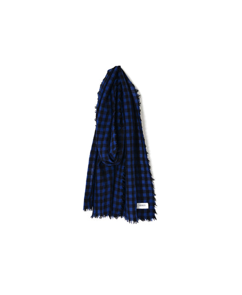 INAM2572 WOOL GINGHAM CHECK STOLE 35x178cm