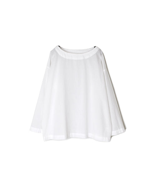 INAM2623 60s COTTON LAWN WASH BOAT NECK SMOCK
