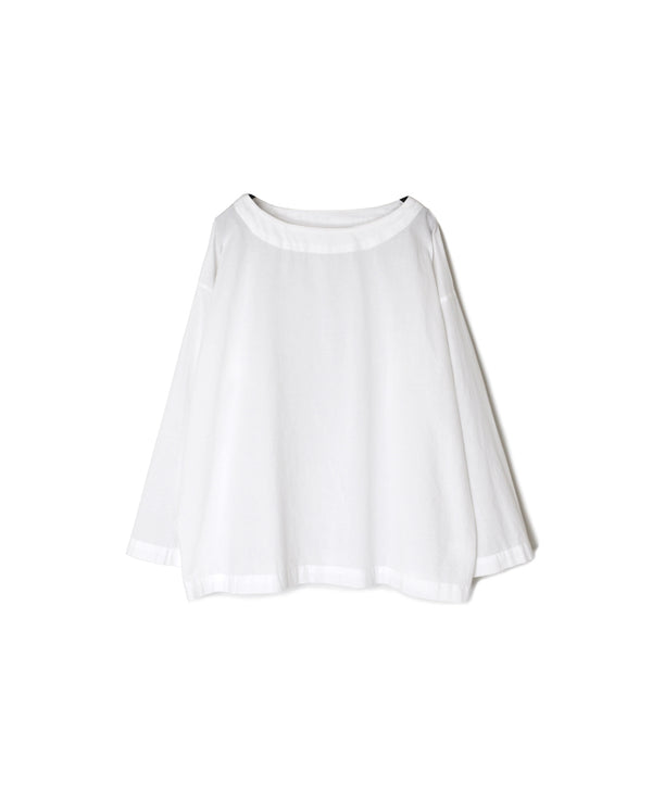 INAM2623 60s COTTON LAWN WASH BOAT NECK SMOCK