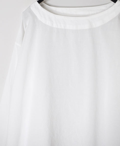 INAM2623 60s COTTON LAWN WASH BOAT NECK SMOCK