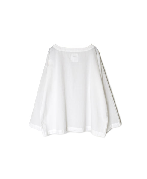 INAM2623 60s COTTON LAWN WASH BOAT NECK SMOCK