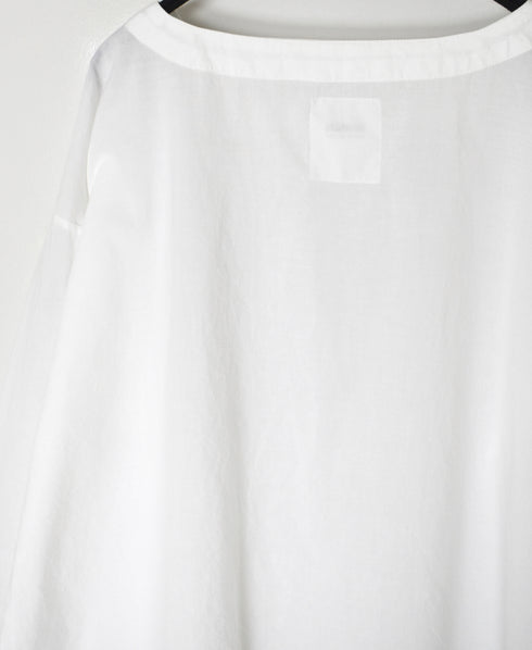 INAM2623 60s COTTON LAWN WASH BOAT NECK SMOCK