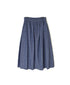 INAM2624CB DOBIE CHAMBRAY WASH PLEATED EASY SKIRT WITH LINING