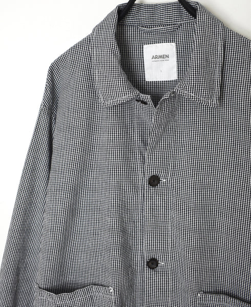 INAM2631C SEERSUCKER GINGHAM CHECK WASH AUTHENTIC WORK JACKET