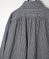INAM2632C SEERSUCKER GINGHAM CHECK WASH WORK GATHERED SHIRT