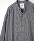 INAM2633C SEERSUCKER GINGHAM CHECK WASH WORK GATHERED BANDED COLLAR DRESS SHIRT