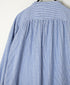 SEERSUCKER STRIPE WASH WORK GATHERED BANDED COLLAR DRESS SHIRTS