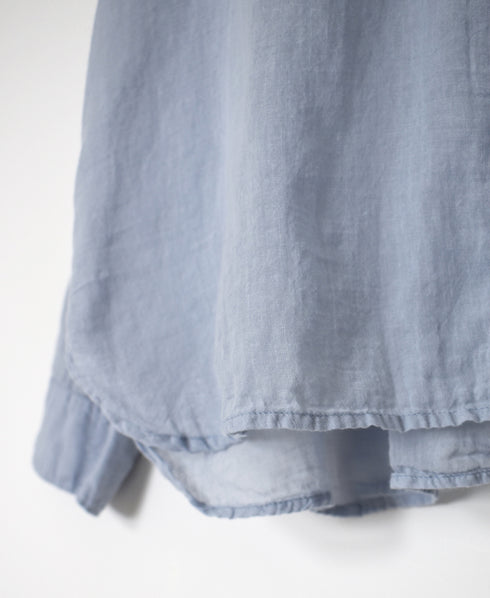 INAM2641GD 60s SINGLE GAUZE PLAIN OVERDYE UTILITY BANDED COLLAR SHIRT