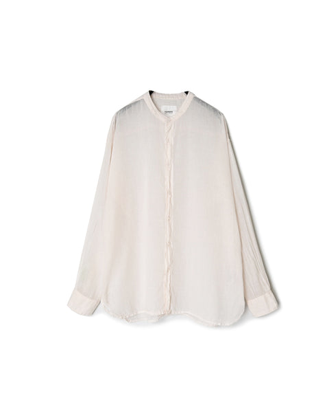 INAM2641GD 60s SINGLE GAUZE PLAIN OVERDYE UTILITY BANDED COLLAR SHIRT