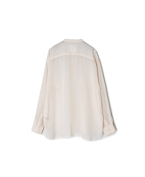 INAM2641GD 60s SINGLE GAUZE PLAIN OVERDYE UTILITY BANDED COLLAR SHIRT
