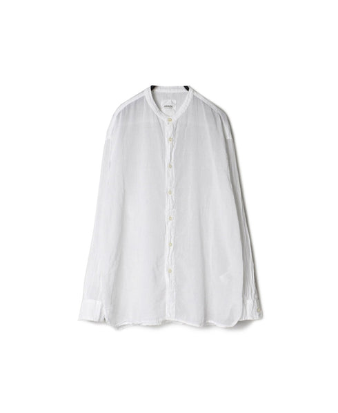 INAM2641GD 60s SINGLE GAUZE PLAIN OVERDYE UTILITY BANDED COLLAR SHIRT