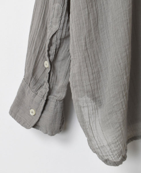 INAM2641GD 60s SINGLE GAUZE PLAIN OVERDYE UTILITY BANDED COLLAR SHIRT