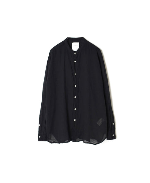 INAM2641GD 60s SINGLE GAUZE PLAIN OVERDYE UTILITY BANDED COLLAR SHIRT