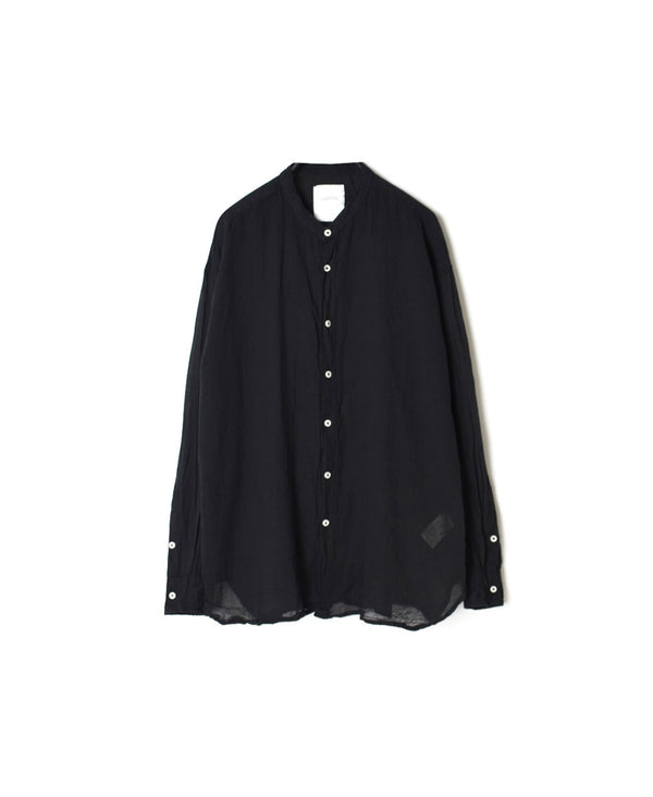 INAM2641GD 60s SINGLE GAUZE PLAIN OVERDYE UTILITY BANDED COLLAR SHIRT
