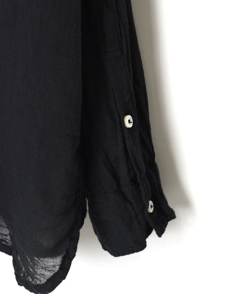 INAM2641GD 60s SINGLE GAUZE PLAIN OVERDYE UTILITY BANDED COLLAR SHIRT