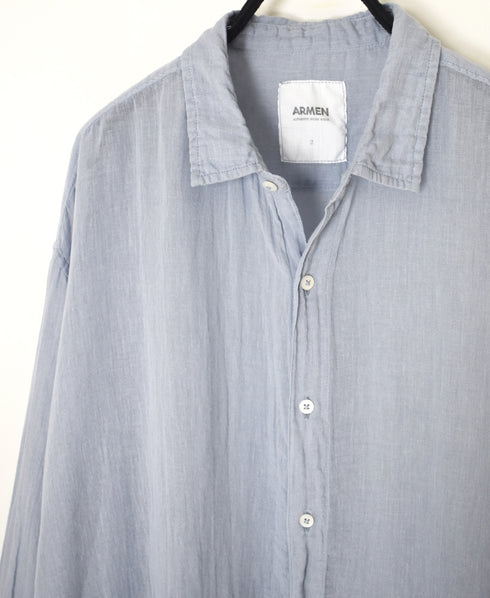 INAM2642GD 60s SINGLE GAUZE PLAIN OVERDYE UTILITY REGULAR COLLAR SHIRT