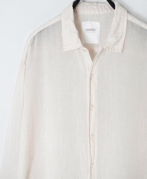 INAM2642GD 60s SINGLE GAUZE PLAIN OVERDYE UTILITY REGULAR COLLAR SHIRT
