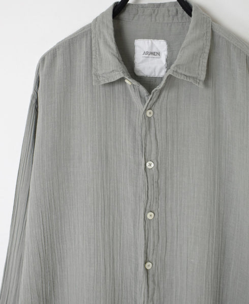 INAM2642GD 60s SINGLE GAUZE PLAIN OVERDYE UTILITY REGULAR COLLAR SHIRT