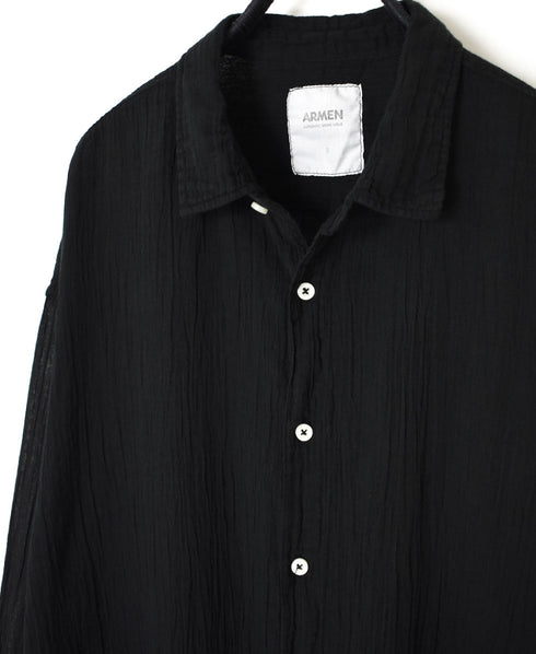 INAM2642GD 60s SINGLE GAUZE PLAIN OVERDYE UTILITY REGULAR COLLAR SHIRT