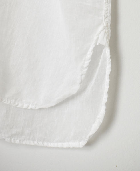 INAM2643GD 60s SINGLE GAUZE PLAIN OVERDYE UTILITY BANDED COLLAR LONG SHIRT