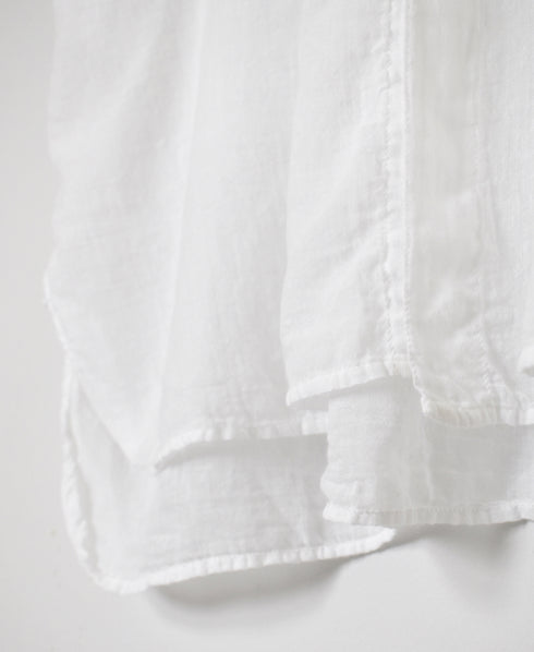 INAM2643GD 60s SINGLE GAUZE PLAIN OVERDYE UTILITY BANDED COLLAR LONG SHIRT